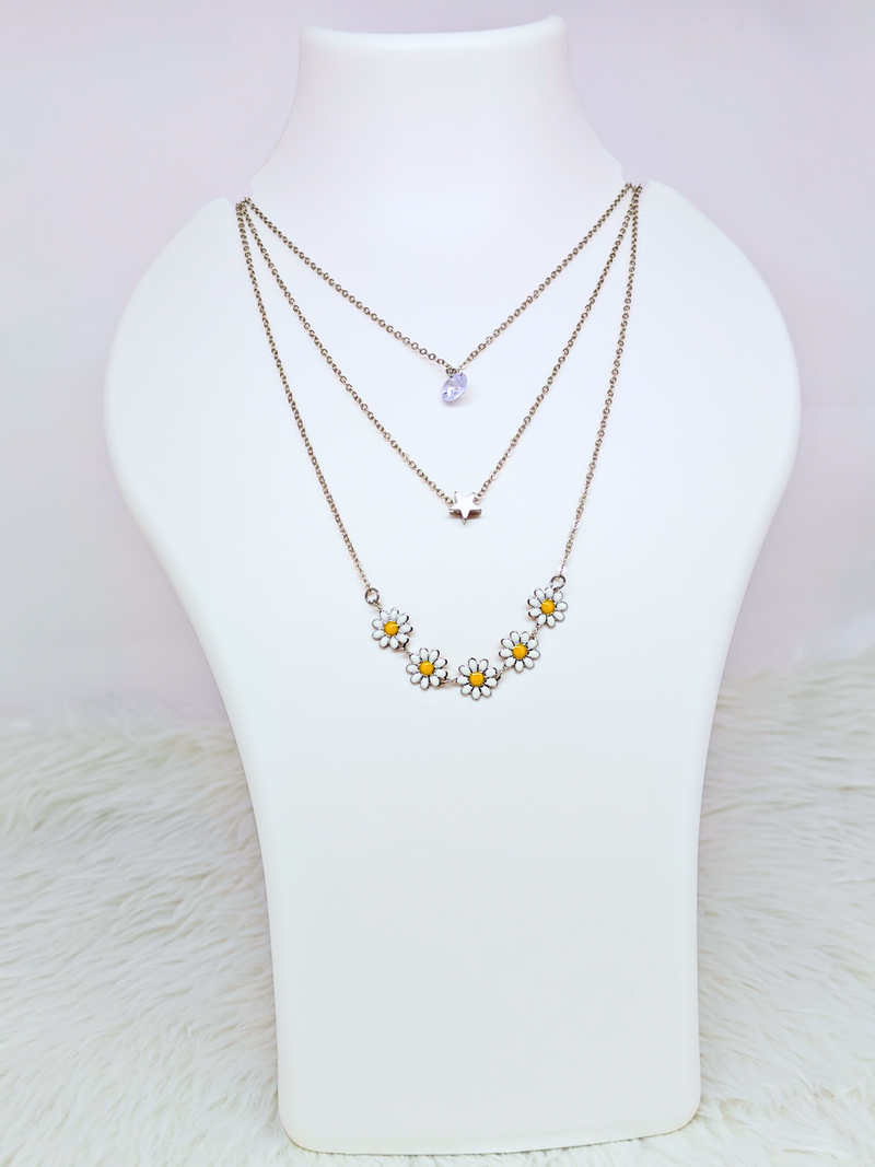 Trinity Star & Daisy Necklace